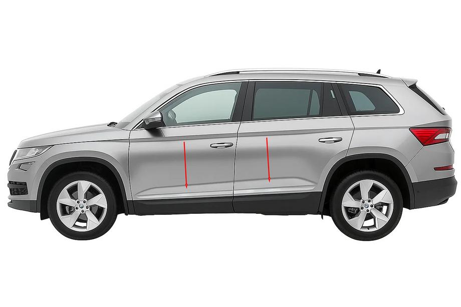 Skoda Kodiaq 2016–2023 Carmos smal dørliste (rustfrit stål) Image