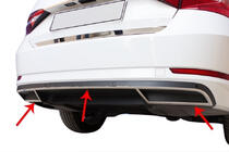 Skoda Superb 2015–2024 Carmos bagkofanger-endestykker (3 stk., rustfrit stål) foto 1