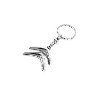 Metallisk nøglering med Citroen-logo foto 2
