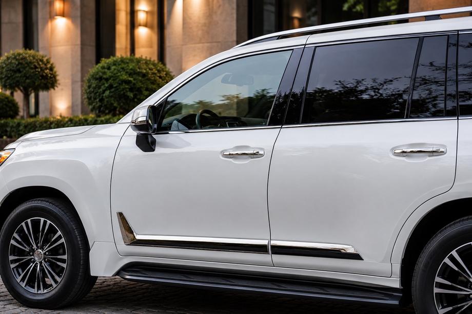 Lexus LX 500d/600 2022– Sorte dørlister F-Sport hvid/sort (sæt 4 stk., ABS) Foto 2