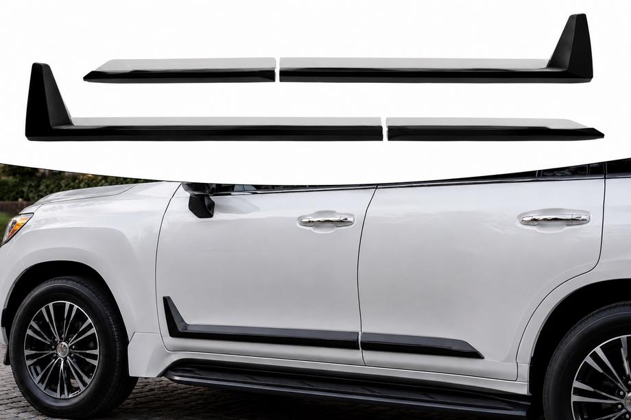 Lexus LX 500d/600 2022– Sorte dørlister F-Sport hvid/sort (sæt 4 stk., ABS) Foto 1