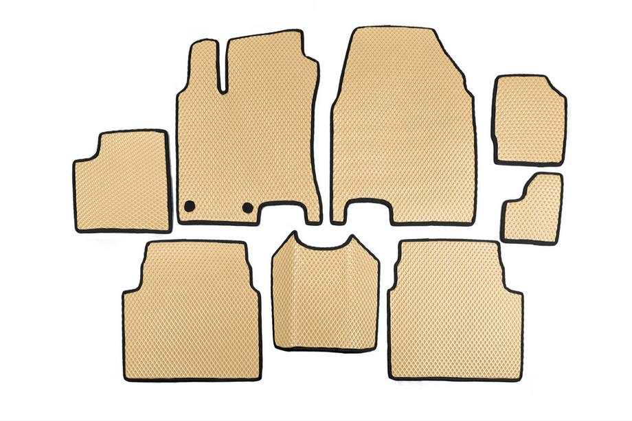 Nissan Qashqai 2010–2014 EVA-kabinemåtter til +2 (3 rækker, beige) Image