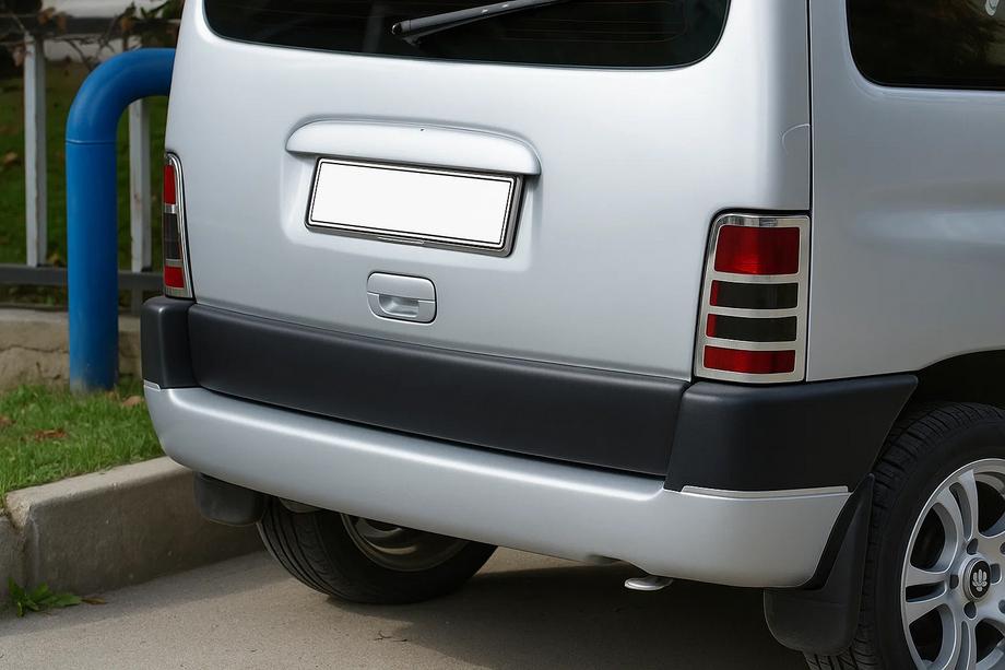 Peugeot Partner 1996–2008 Kromafdækning til stoplygter (2 stk., rustfrit stål) OmsaLine - italiensk rustfrit stål Image