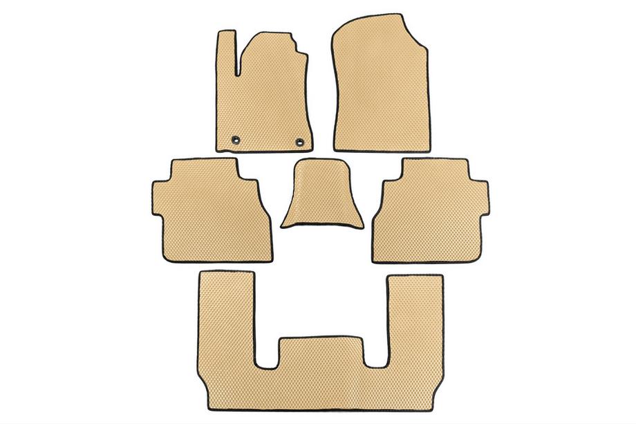 Toyota Sequoia 2007–2022 EVA bilmåtter til kabinen, 3 rækker (beige) Image