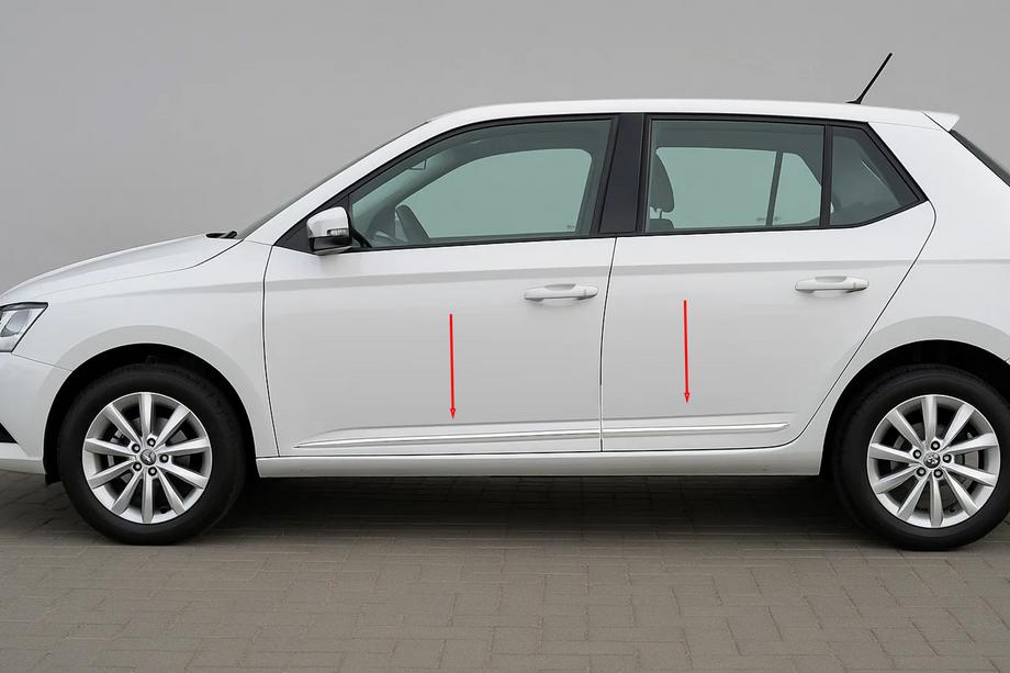 Skoda Fabia 2014–2021 Dørlister (4 stk., rustfrit stål) Image