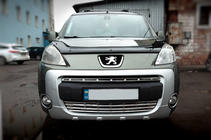 Peugeot Partner Tepee 2008–2018 Kromlister til grill (2 dele, rustfrit stål) Carmos - Tyrkisk stål foto 1