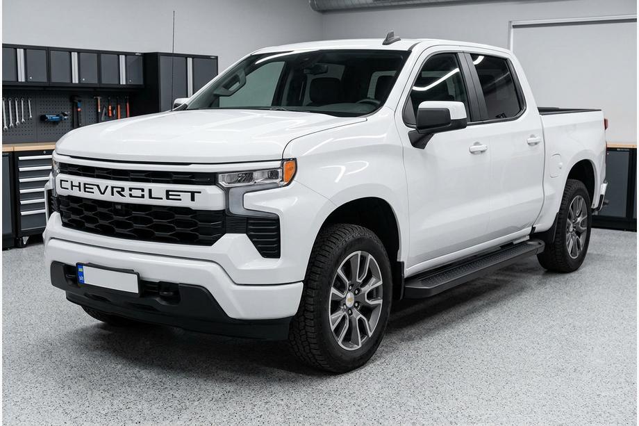 Chevrolet Silverado 2019– Sidetrin Allmond Black (2 stk., aluminium) Image