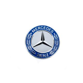 Dækkappe i stedet for emblem på motorhjelm Mercedes (blå og krom, 57 mm) foto 2