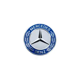 Dækkappe i stedet for emblem på motorhjelm Mercedes (blå og krom, 57 mm) foto 2