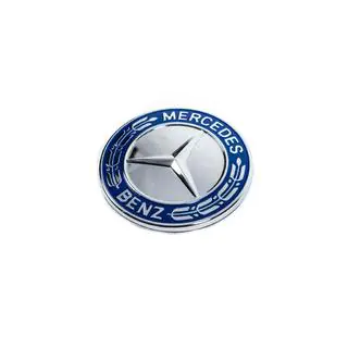 Dækkappe i stedet for emblem på motorhjelm Mercedes (blå og krom, 57 mm) foto 1