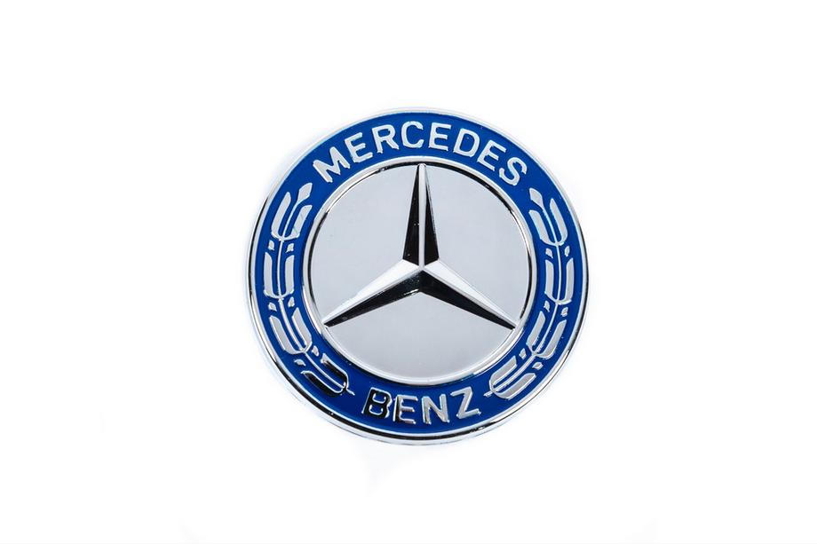 Mercedes-Benz Dækkappe i stedet for emblem på motorhjelm Mercedes (blå og krom, 57 mm) Foto 2