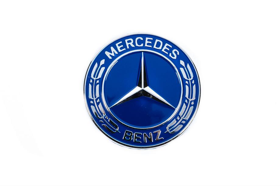 Mercedes-Benz Dækkappe i stedet for emblem på motorhjelm Mercedes (blå, 57 mm) Foto 2