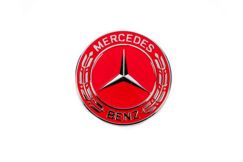 Mercedes-Benz Afdækningsprop i stedet for emblem til motorhjelm Mercedes (rød, 57 mm) Foto 1