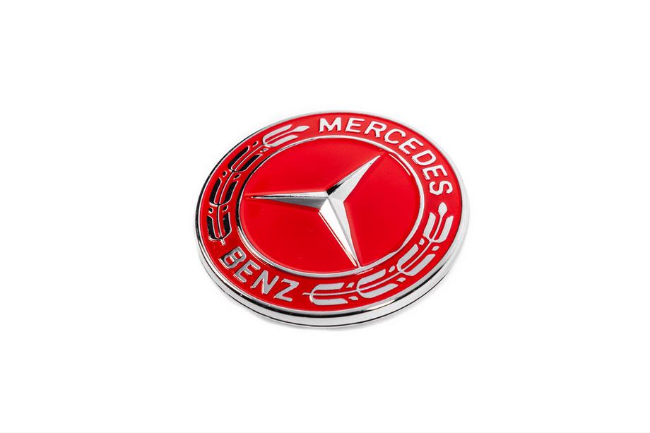 Mercedes-Benz Afdækningsprop i stedet for emblem til motorhjelm Mercedes (rød, 57 mm) Foto 2