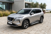 Nissan X-trail T33/Rogue 2022– Sidetrin Allmond Grey (2 stk., aluminium) foto 1