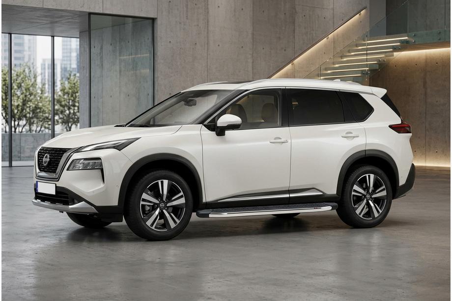 Nissan X-trail T33/Rogue 2022– BlackLine sidetrin (2 stk., aluminium) Image