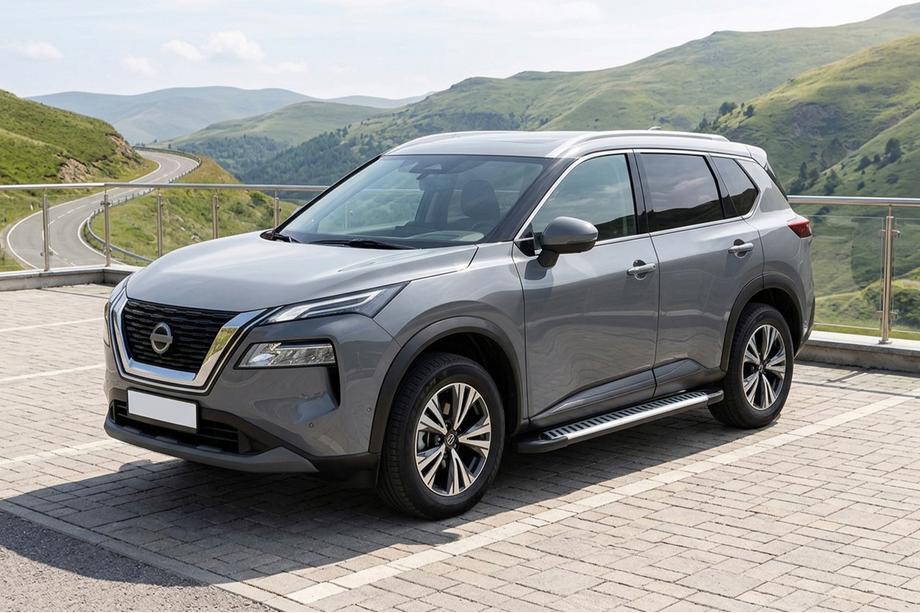 Nissan X-trail T33/Rogue 2022– Sidetrin Line (2 stk., aluminium) Image