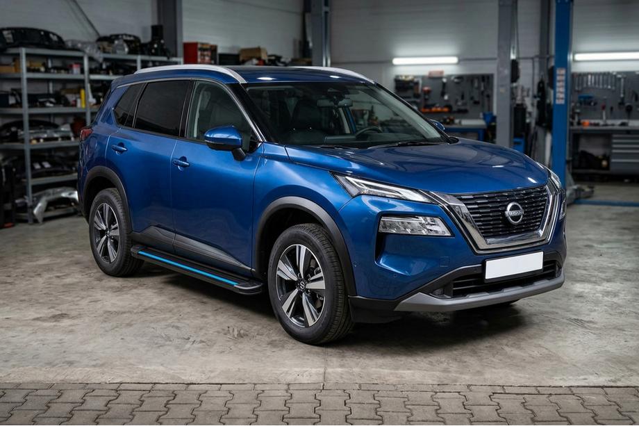 Nissan X-trail T33/Rogue 2022– Maya Blue sidetrin (2 stk., aluminium) Image