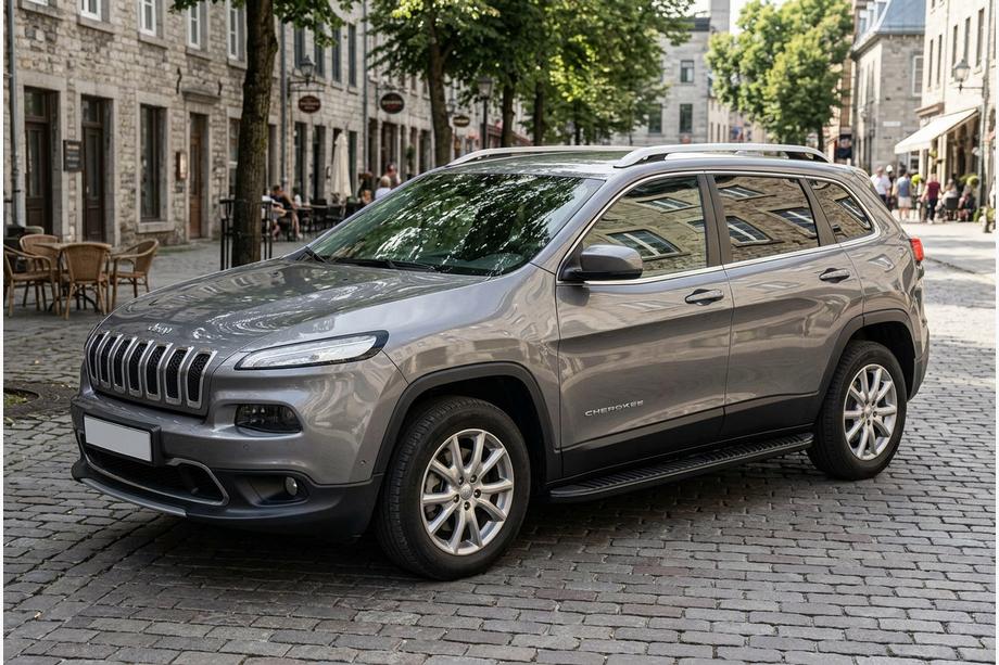 Jeep Cherokee KL 2013– Sidetrin Tayga Black (2 stk., aluminium) Foto 1