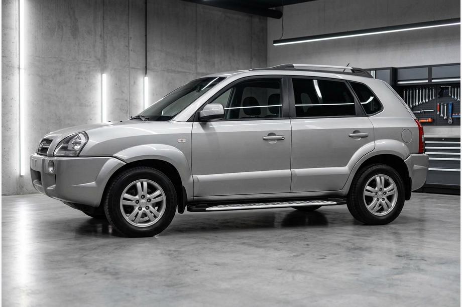 Hyundai Tucson JM 2004– Sidetrin Shining V1 (2 stk., aluminium) Foto 1