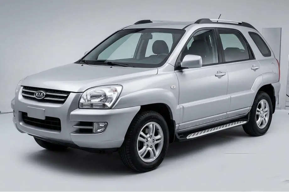 Kia Sportage 2004–2010 Sidetrin Shining V1 (2 stk., aluminium) Image