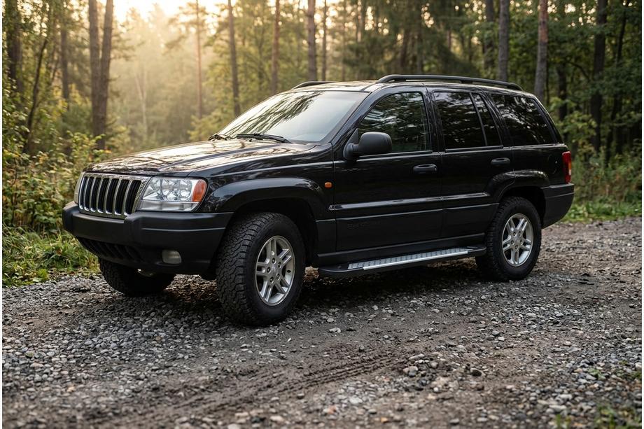 Jeep Grand Cherokee WJ 1999–2004 Sidetrin Allmond Grey (2 stk., aluminium) Image