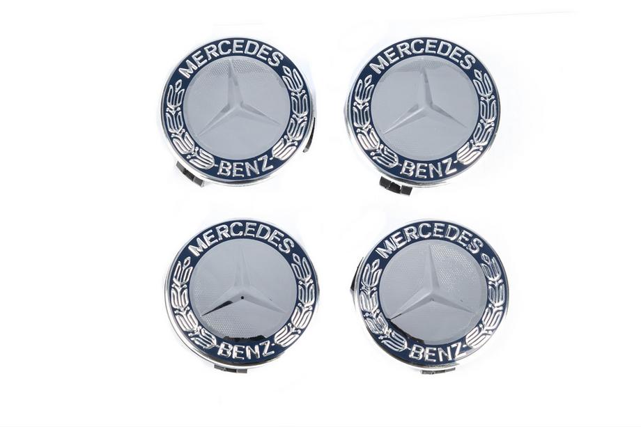 Mercedes-Benz Fælgcenterkapsler 71/75 mm uden ring (4 stk, blå V1) Foto 2