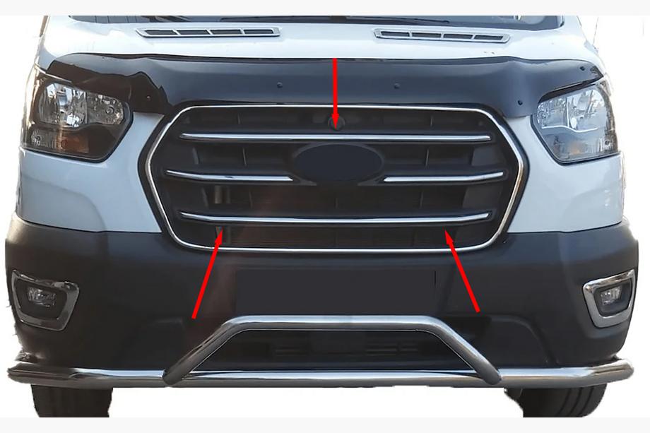 Ford Transit 2014– Grill-lister (4 stk., rustfrit stål) Image