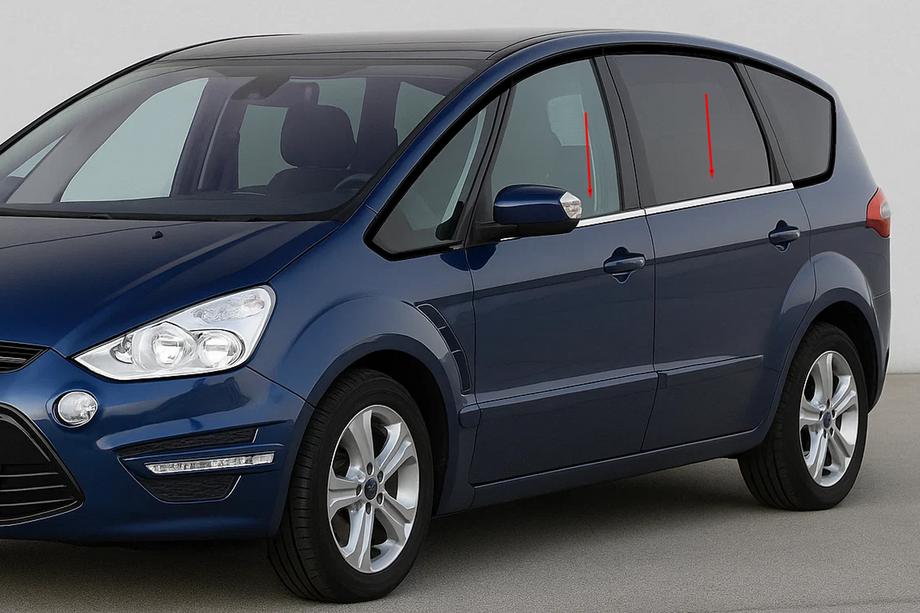 Ford S-Max 2007–2014 Rammeramme-lister i rustfrit stål (4 stk.) Image
