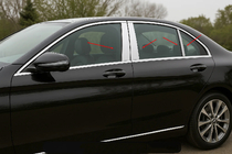Mercedes C-klasse W205 2014–2021 Dørstolpeafdækninger (6 stk., rustfrit stål) foto 1