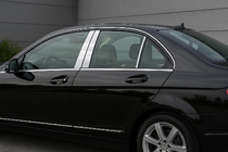 Mercedes C-class W204 2007–2015 Dørstolpeafdækninger (6 stk., rustfrit stål) foto 1