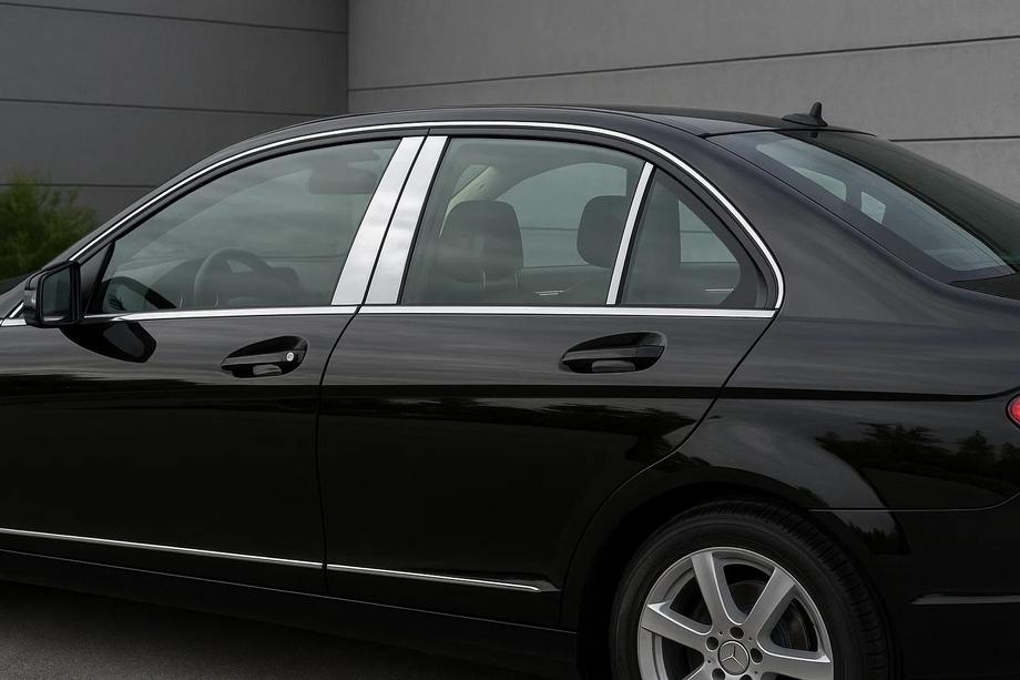 Mercedes C-class W204 2007–2015 Dørstolpeafdækninger (6 stk., rustfrit stål) Image