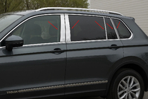 Volkswagen Tiguan 2016–2023 Dørstolpe-lister (10 stk., rustfrit stål) foto 1