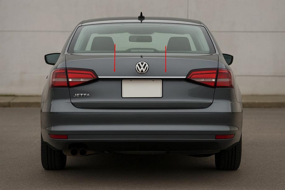 Volkswagen Jetta 2011–2018 Kromliste over nummerplade (Carmos, rustfrit stål) Image