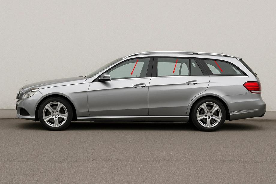 Mercedes E-class W212 2009–2016 Krom vindueslister (SW) (6 stk., rustfrit stål) Image