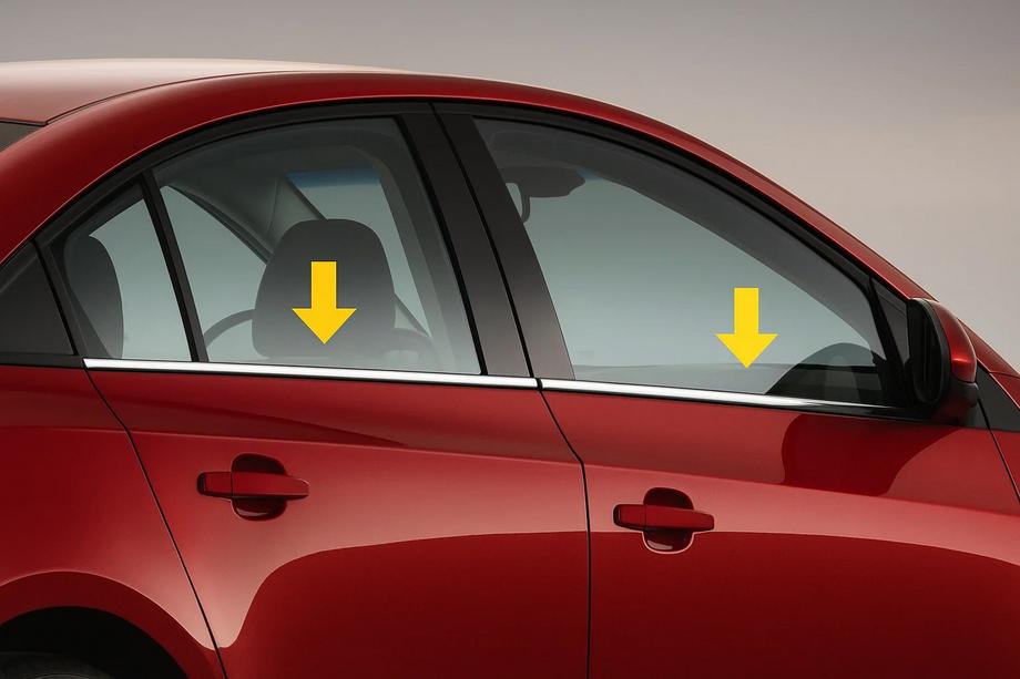 Renault Symbol 1999–2008 Udvendige vindueslister (Sedan, 4 stk., rustfrit stål) Foto 1