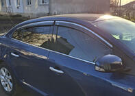 Renault Fluence 2009–2016 Vindafvisere med kromliste (4 stk., Niken) foto 5
