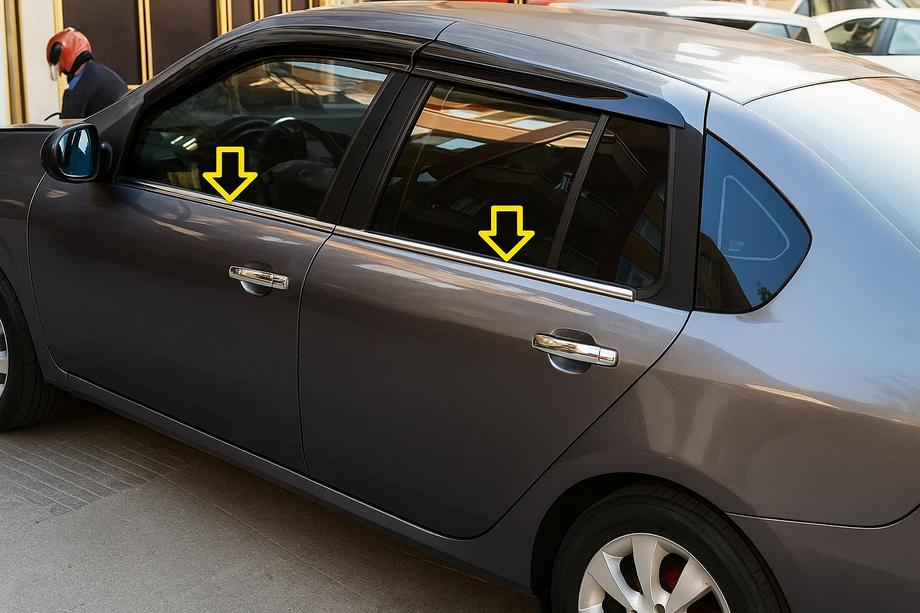 Renault Symbol 2008–2013 Udvendige vindueslister (4 stk., rustfrit stål) Image