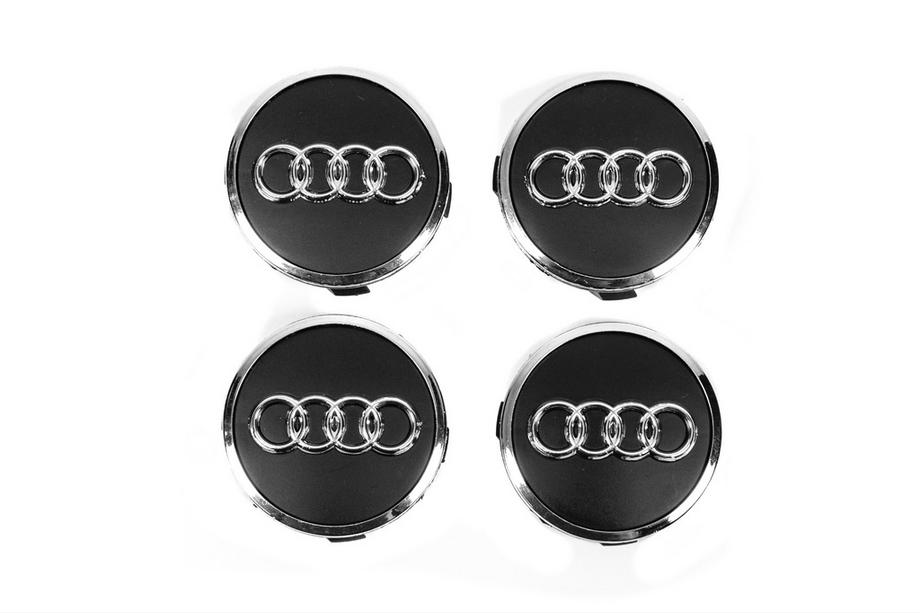 Audi Fælgcenterkapsler 57/61 mm med ring (4 stk., sorte) Image