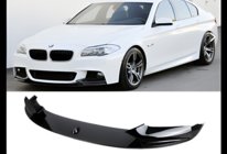 BMW 5-serie F10/F11 2010–2016 Frontspoilerlæbe til kofanger DPT Lip V-1 (til M-Performance, blank sort) foto 2