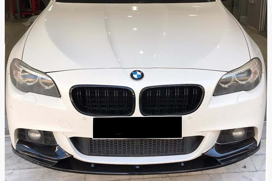 BMW 5-serie F10/F11 2010–2016 Frontlæbe til kofanger DPT Lip V-2 (til M-Performance, sort højglans) Image