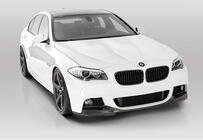 BMW 5-serie F10/F11 2010–2016 Frontkofanger læbespoiler DPT Lip V-3 (til M-Performance, blank sort) foto 4