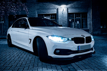 BMW 3-serie F30/F31 2012–2019 DPT Lip frontkofanger-læbe til standardversion (2015-2018, blank sort) foto 5