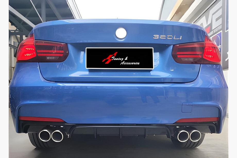 BMW 3-serie F30/F31 2012–2019 Bagerste diffuser DPT V-2 (til M Performance, blank sort) Image