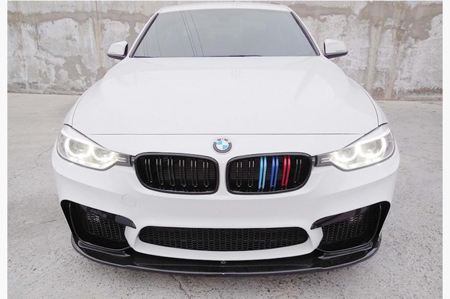 BMW 3-serie F30/F31 2012–2019 DPT Lip V-1 frontlæbe til kofanger (til M3, blank sort) Image