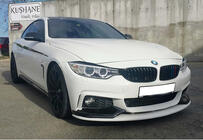 BMW 4-serie F32/F33/F36 2012–2020 Front kofanger lip-spoiler DPT LIP V-3 (til M-Sport, blank sort) foto 1