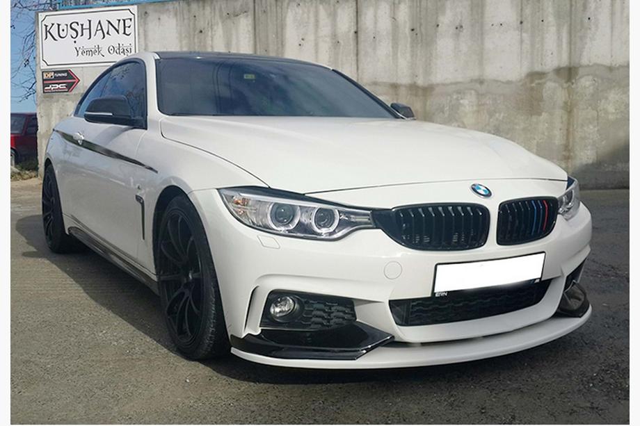 BMW 4-serie F32/F33/F36 2012–2020 Front kofanger lip-spoiler DPT LIP V-3 (til M-Sport, blank sort) Image