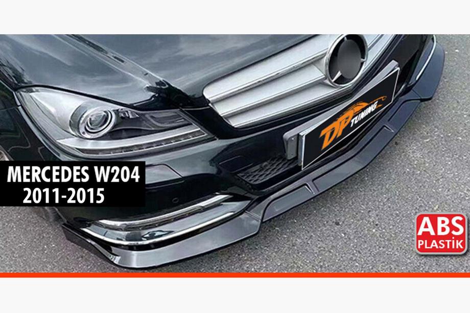 Mercedes C-class W204 2007–2015 Frontbumper-læbe DPT V1 (2011-2015, blank sort) Foto 1