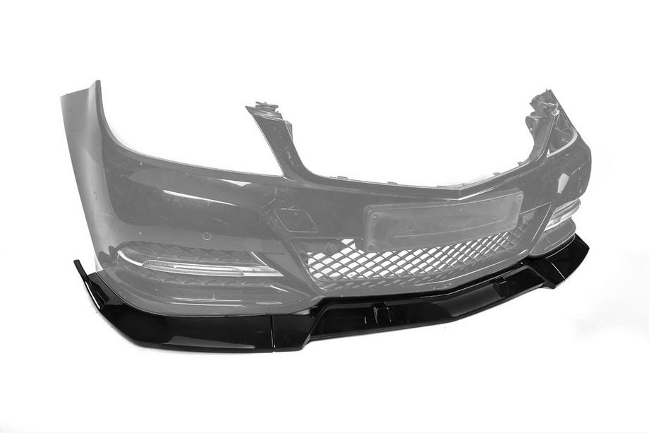Mercedes C-class W204 2007–2015 Frontbumper-læbe DPT V1 (2011-2015, blank sort) Foto 5