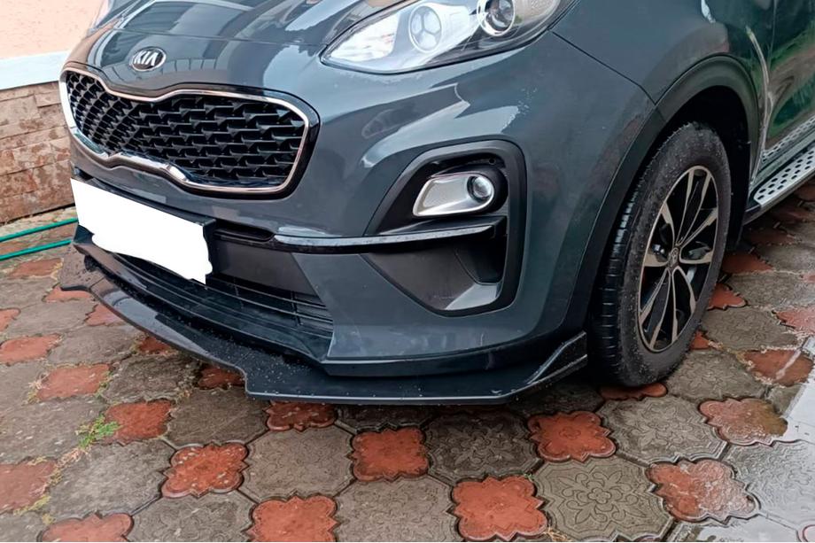 Universel front lip-spoilerlæbe DPT V-1 (ABS, sort højglans) Foto 6